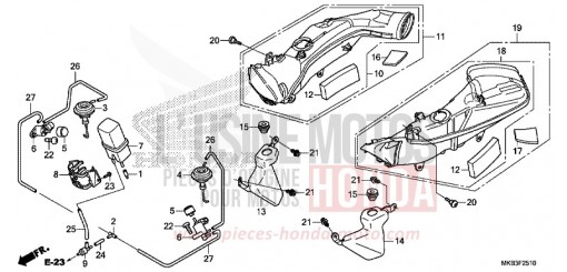 AIR INTAKE DUCT/SOLENOID VALVE CBR1000SF de 2015